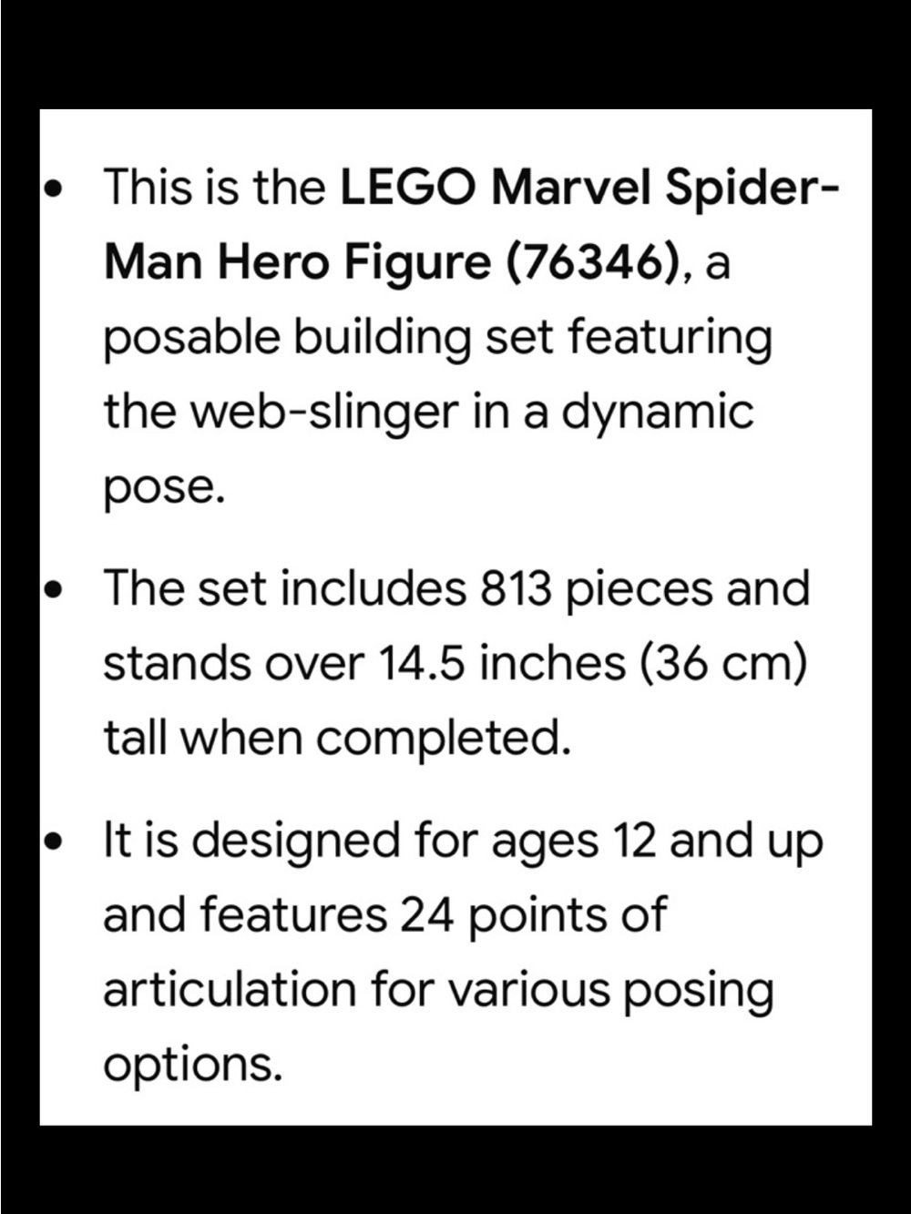 Lego Marvel Super Hero’s Spider-Man Poseable Hero Build Set 76346 813Pcs 12+ NIP - Picture 8 of 9